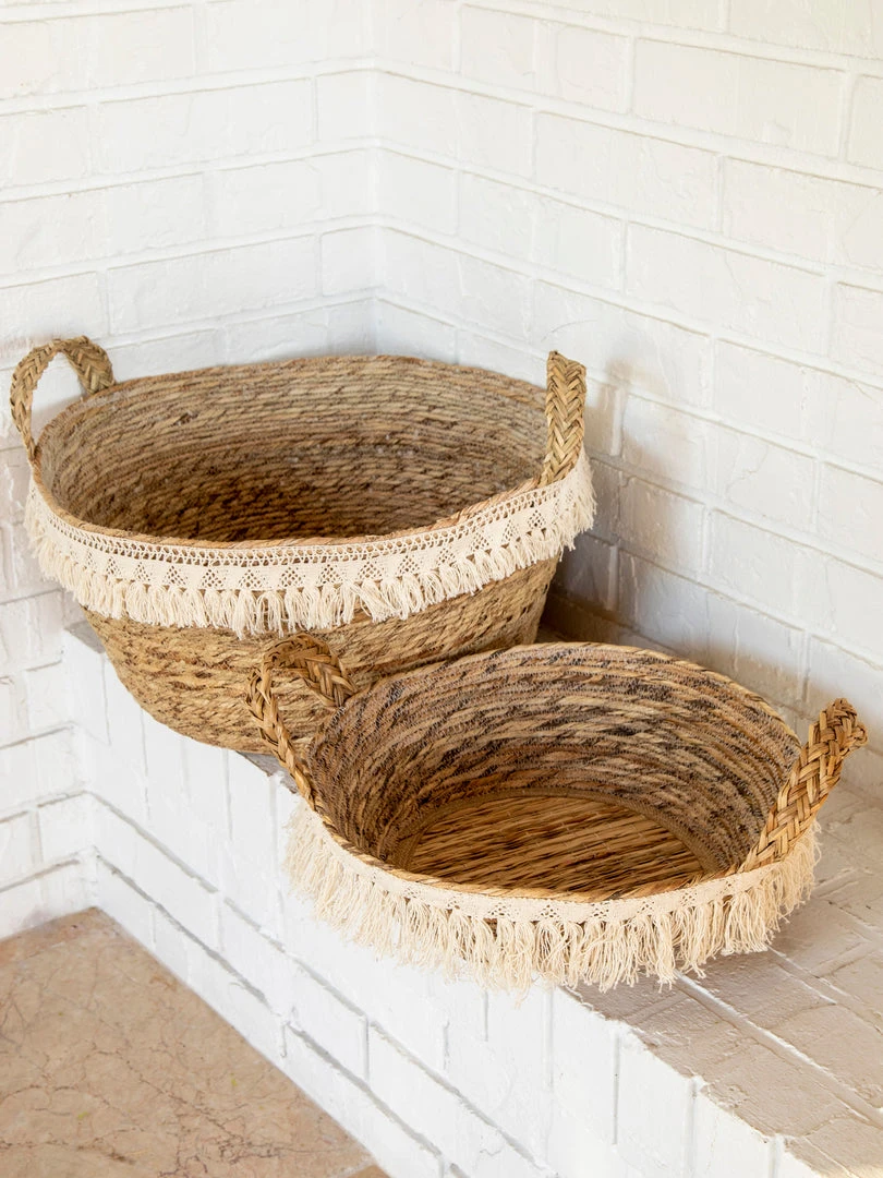 Natural Life Macrame Fringe Basket 11 Natural Life Macrame Fringe Basket