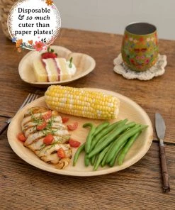 Natural Life Palm Leaf Plate Set Of 12