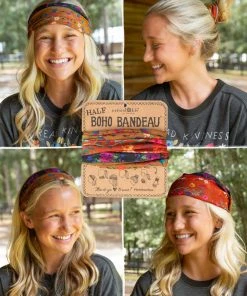 Natural Life Border Print Half Boho Bandeau