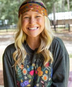 Natural Life Border Print Half Boho Bandeau