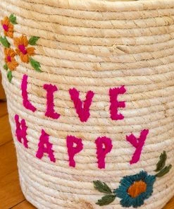 Natural Life Back To Campus Hand Embroidered Basket