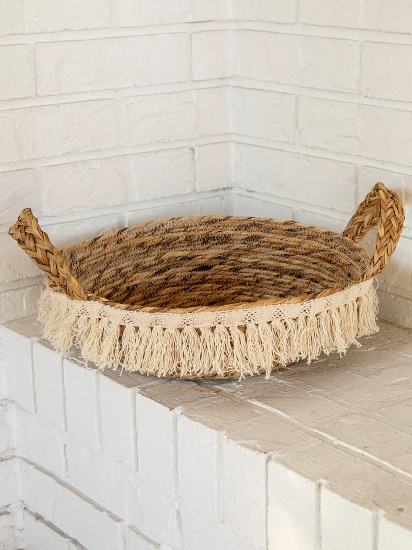 Natural Life Macrame Fringe Basket 5 Natural Life Macrame Fringe Basket
