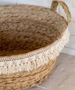 Natural Life Macrame Fringe Basket 17 Natural Life Macrame Fringe Basket