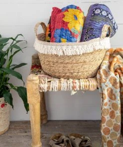 Natural Life Macrame Fringe Basket 16 Natural Life Macrame Fringe Basket