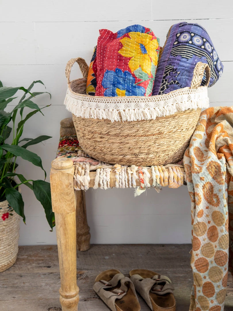 Natural Life Macrame Fringe Basket 7 Natural Life Macrame Fringe Basket