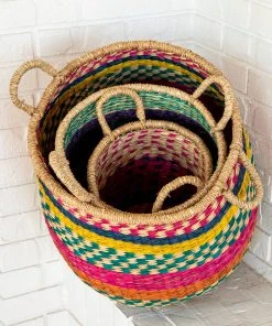 Natural Life Set Of 3 Nesting Baskets Back To Campus