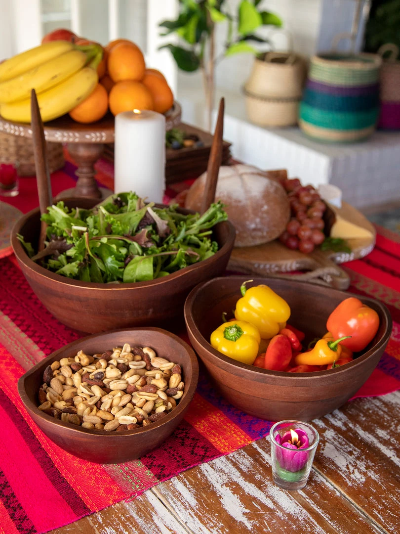 Natural Life Mango Wood Bowl Set 4 Natural Life Mango Wood Bowl Set