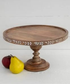 Natural Life Carved Wooden Cake Stand HOME & LIVING 9 Natural Life Carved Wooden Cake Stand HOME & LIVING