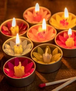 Natural Life Set Of 8 Tea Lights