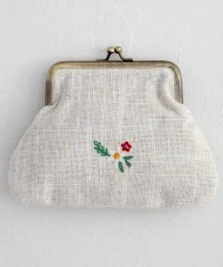 Natural Life Embroidered Coin Purse Back To Campus