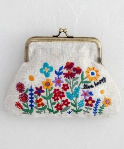 Natural Life Embroidered Coin Purse Back To Campus