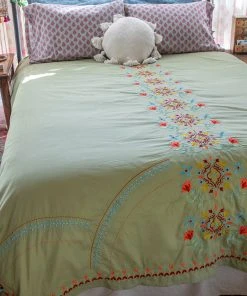 Natural Life Back To Campus Embroidered Coverlet