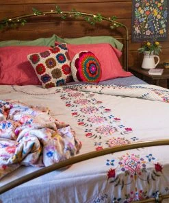 Natural Life Back To Campus Embroidered Coverlet