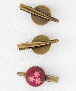 Natural Life Embroidered Hair Clip Set