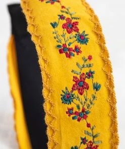 Natural Life Embroidered Velvet Headband