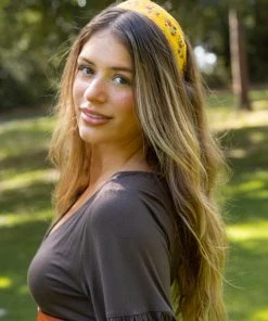 Natural Life Embroidered Velvet Headband