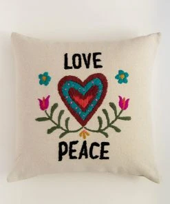 Natural Life Hand Embroidered Pillow NEW & TRENDING