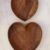 Natural Life Set Of 4 Wooden Heart Plates 2 Natural Life Set Of 4 Wooden Heart Plates