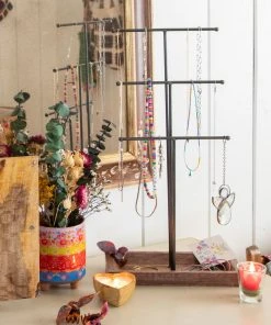 Natural Life Back To Campus Wooden Jewelry Stand