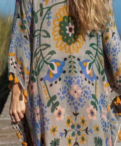 Natural Life NEW & TRENDING Border Kimono