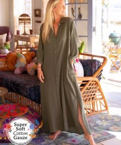 Natural Life Beach & Outdoors The Drew Gauze Shirtdress
