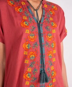 Natural Life Beach & Outdoors Embroidered Tassel Dress