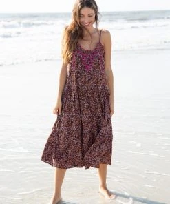 Natural Life Embroidered Harley Midi Dress NEW & TRENDING