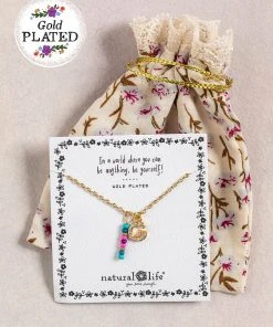 Natural Life Initial Charm Necklace Best Selling Gifts