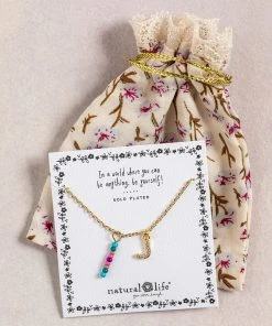 Natural Life Initial Charm Necklace Best Selling Gifts