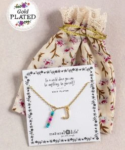 Natural Life Initial Charm Necklace Best Selling Gifts