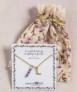 Natural Life Initial Charm Necklace Best Selling Gifts