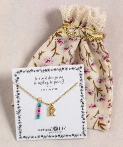 Natural Life Initial Charm Necklace Best Selling Gifts