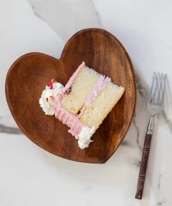 Natural Life Set Of 4 Wooden Heart Plates