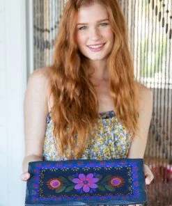 Natural Life HOME & LIVING Folk Flower Wood Platter