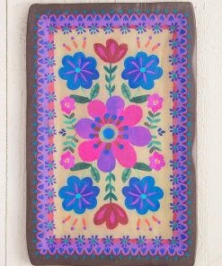 Natural Life HOME & LIVING Folk Flower Wood Platter