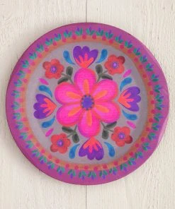 Natural Life HOME & LIVING Folk Flower Wood Platter
