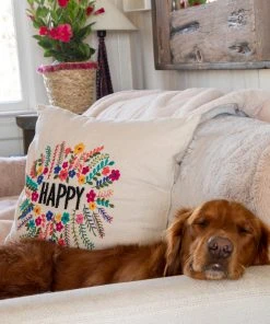 Natural Life Hand Embroidered Pillow NEW & TRENDING