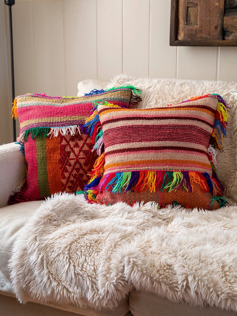 Natural Life Back To Campus Peruvian Fringe Pillow 3 Natural Life Back To Campus Peruvian Fringe Pillow