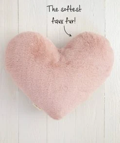 Natural Life Back To Campus Faux Fur Heart Pillow
