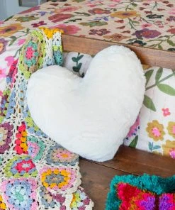 Natural Life Back To Campus Faux Fur Heart Pillow