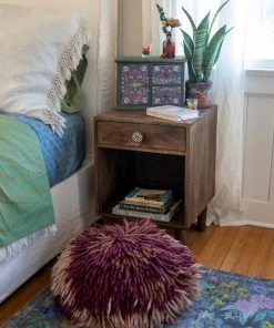 Natural Life Ziggy Shag Pouf Back To Campus