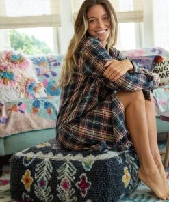 Natural Life Shaggy Wool Pouf