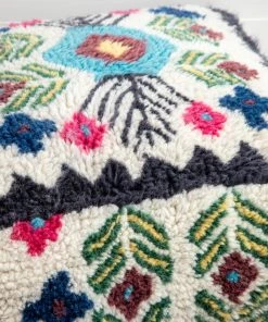 Natural Life Shaggy Wool Pouf