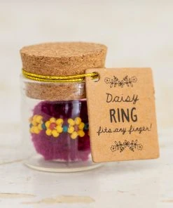 Natural Life Beaded Daisy Ring