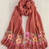 Natural Life Embroidered Pom Pom Scarf SUMMER SHOP 2 Natural Life Embroidered Pom Pom Scarf SUMMER SHOP