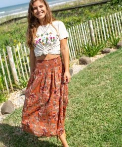 Natural Life Meadow Smocked Midi Skirt