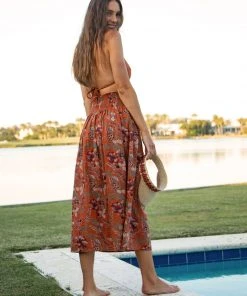 Natural Life Meadow Smocked Midi Skirt
