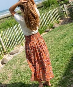 Natural Life Meadow Smocked Midi Skirt