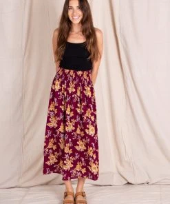 Natural Life Meadow Smocked Midi Skirt