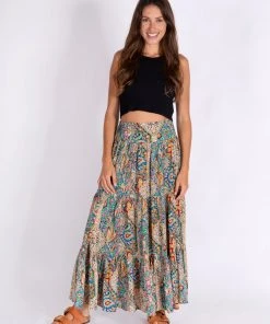 Natural Life Printed Satin Hanna Maxi Skirt NEW & TRENDING